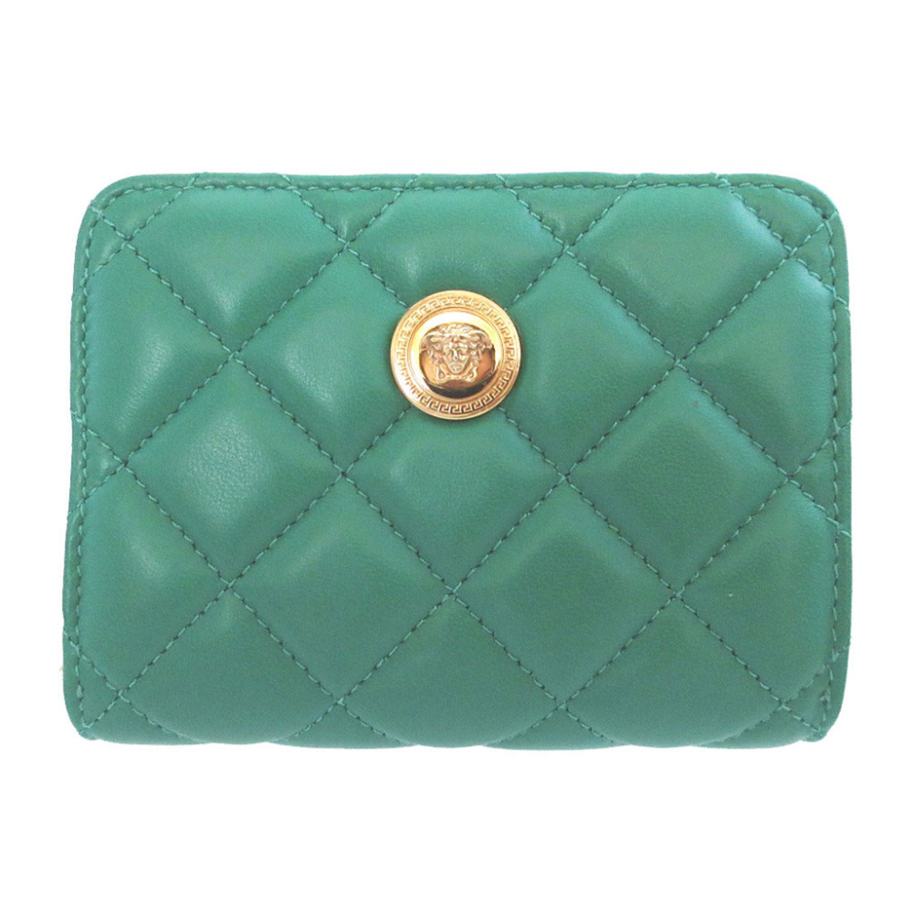 Versace Medusa Quilted Leather Green Bi-fold Wallet (0302VERSACE)
